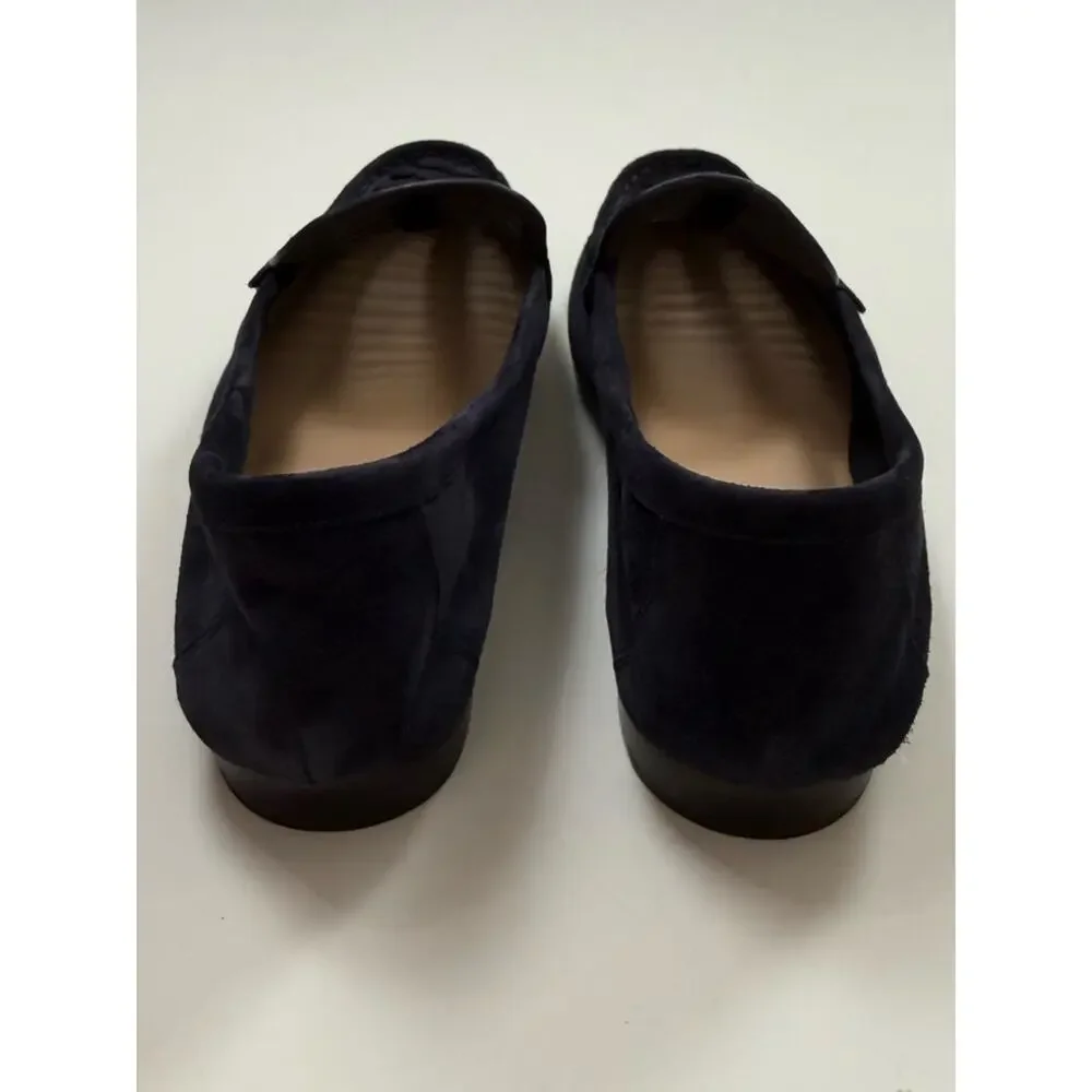 Veronica Beard Navy Suede Cutout Loafers